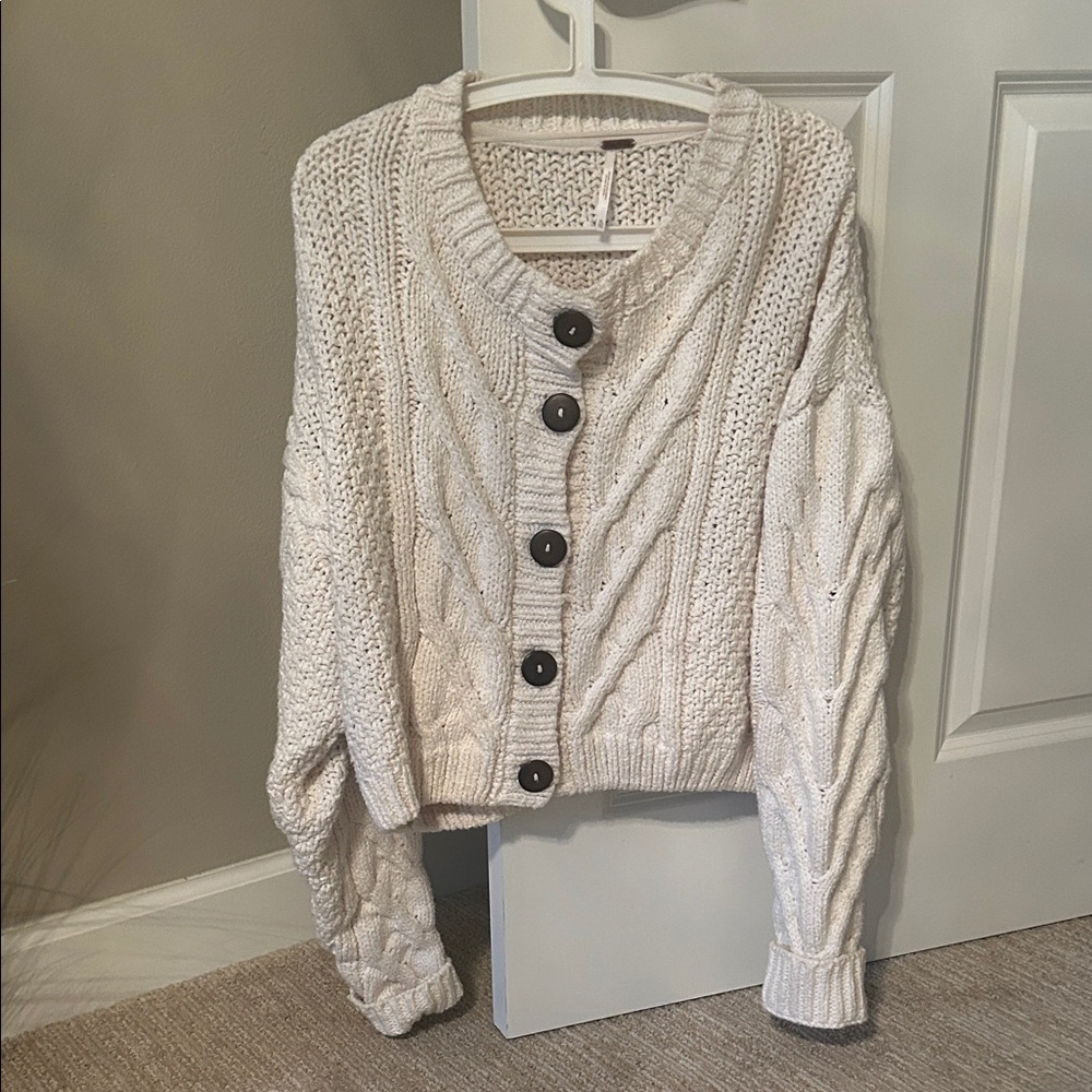 Free People Bonfire Cardi in Cream XL - Picture 2 of 5